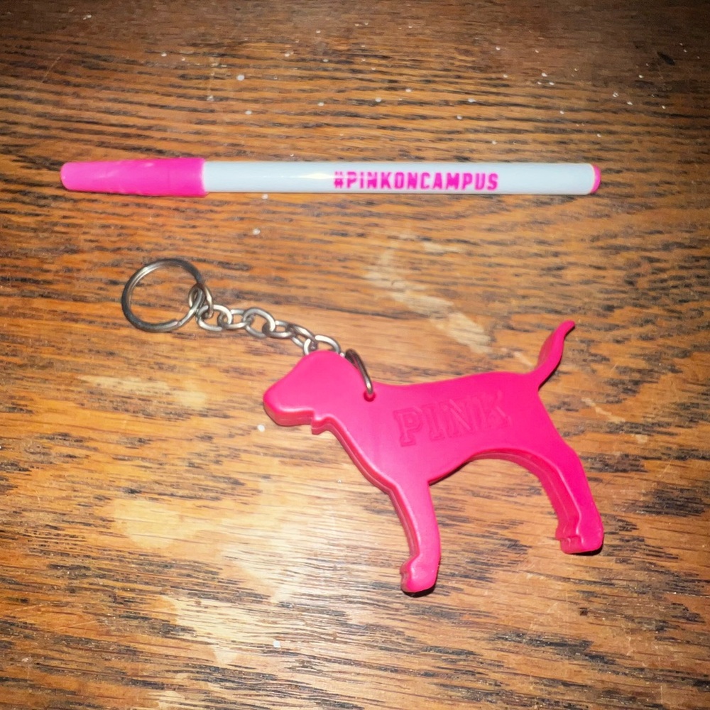 PINK Campus Pen and Dog Keychain